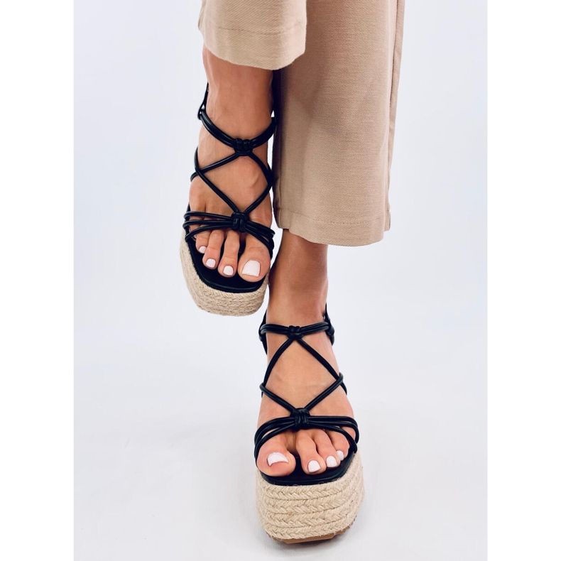 Pascai Sandália alpercata preta com cunha preto 1