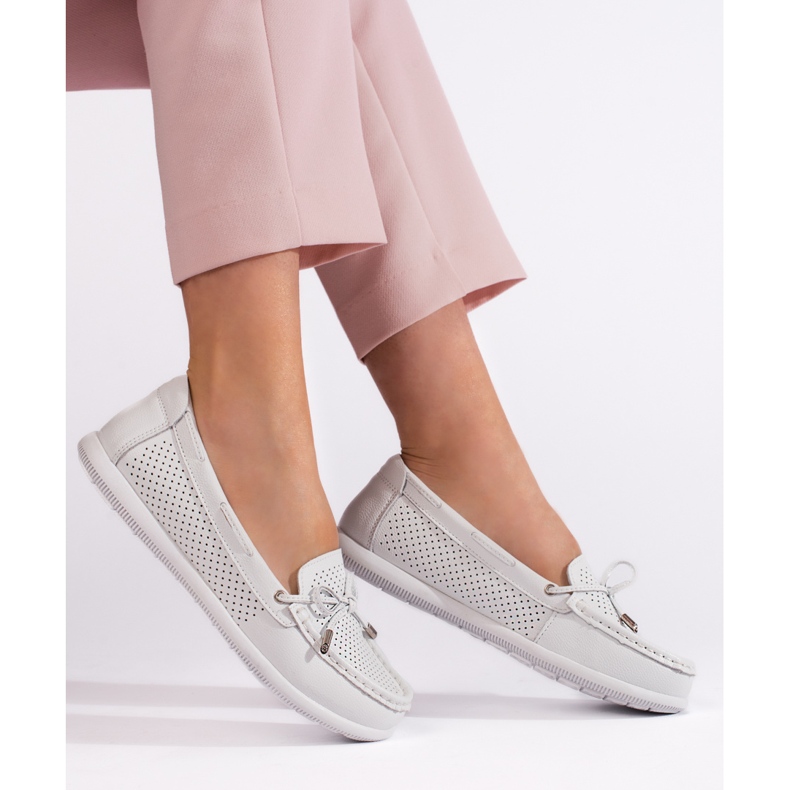 Goodin Mocassins brancos de mulher 1