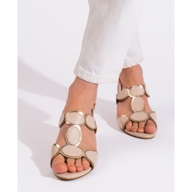 Goodin Sandálias femininas bege com fivela 2 Goodin Sandálias femininas bege com fivela 2