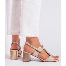 Goodin Sandálias femininas bege com fivela 1 Goodin Sandálias femininas bege com fivela 1