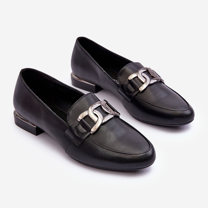 Sergio Leone Mocassins Femininos Com Decoração Preto Camilena 2