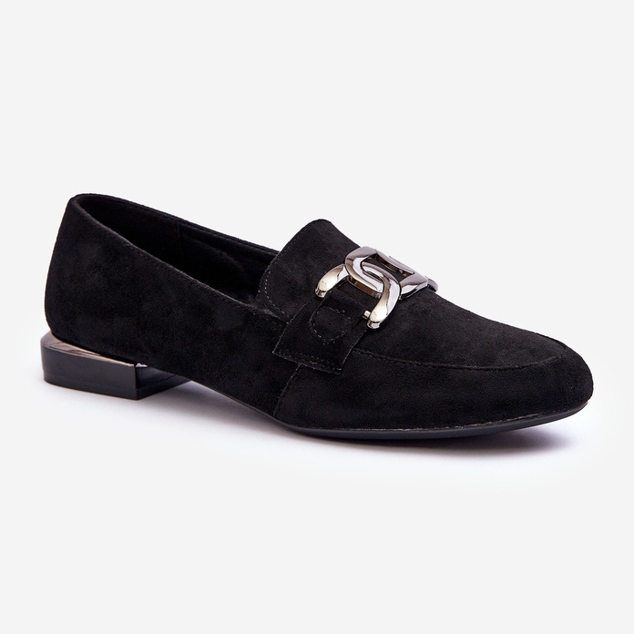 Sergio Leone Mocassins Femininos Com Decoração Preto Camilena - Camurça 1