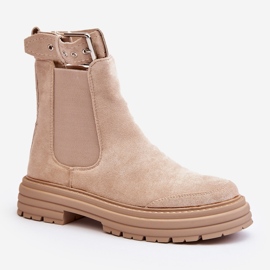 Botas Chelsea de camurça com sola maciça, Ozaro bege claro 1 Botas Chelsea de camurça com sola maciça, Ozaro bege claro 1