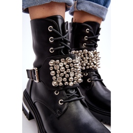 Botins femininos isolados para trabalho com decoração preta Lennen preto 1 Botins femininos isolados para trabalho com decoração preta Lennen preto 1