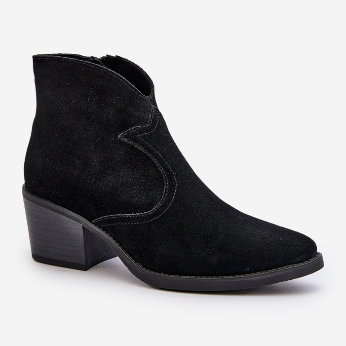 S.Barski Botas Cowboy Camurça Com Zíper D&amp;A SN622-29 Pretas preto 1