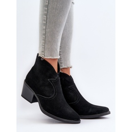 S.Barski Botas Cowboy Camurça Com Zíper D&amp;A SN622-29 Pretas preto 2