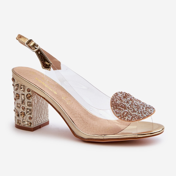 S.Barski Sandálias transparentes de salto alto douradas D&amp;A MR38-812 dourado 2