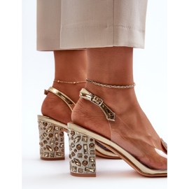 S.Barski Sandálias transparentes de salto alto douradas D&amp;A MR38-812 dourado 1