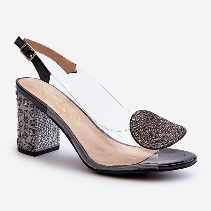 S.Barski Sandálias transparentes de salto alto pretas D&amp;A MR38-812 preto 2