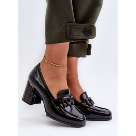 S.Barski Sapatos femininos de salto alto, preto envernizado D&amp;A MR38-973 2