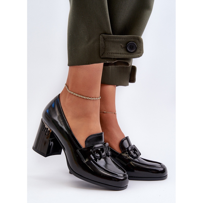 S.Barski Sapatos femininos de salto alto, preto envernizado D&amp;A MR38-973 2