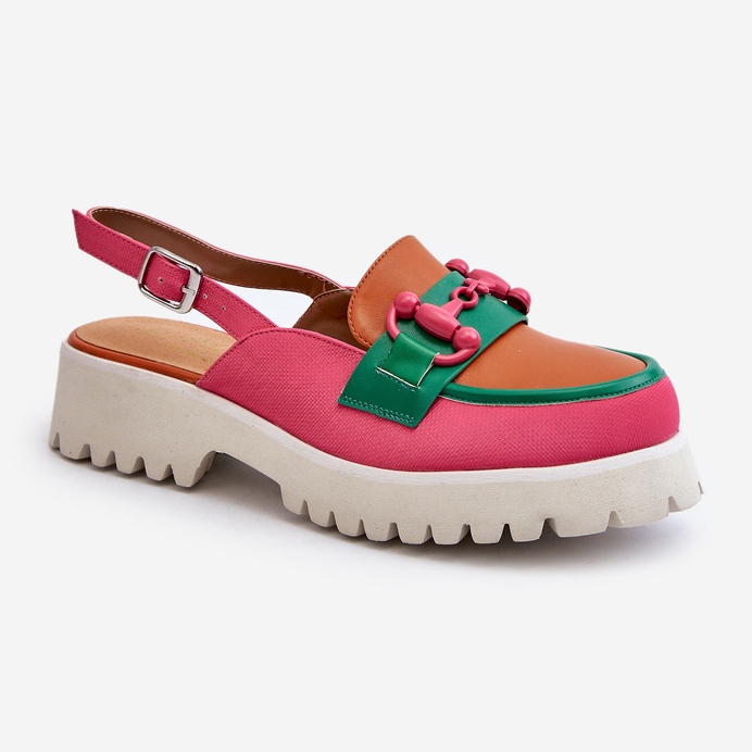 S.Barski Sandálias femininas de salto plano com decoração laranja D&amp;A MR38-656 2