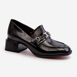 Bombas de couro envernizado preto S.Barski MR38-960 1