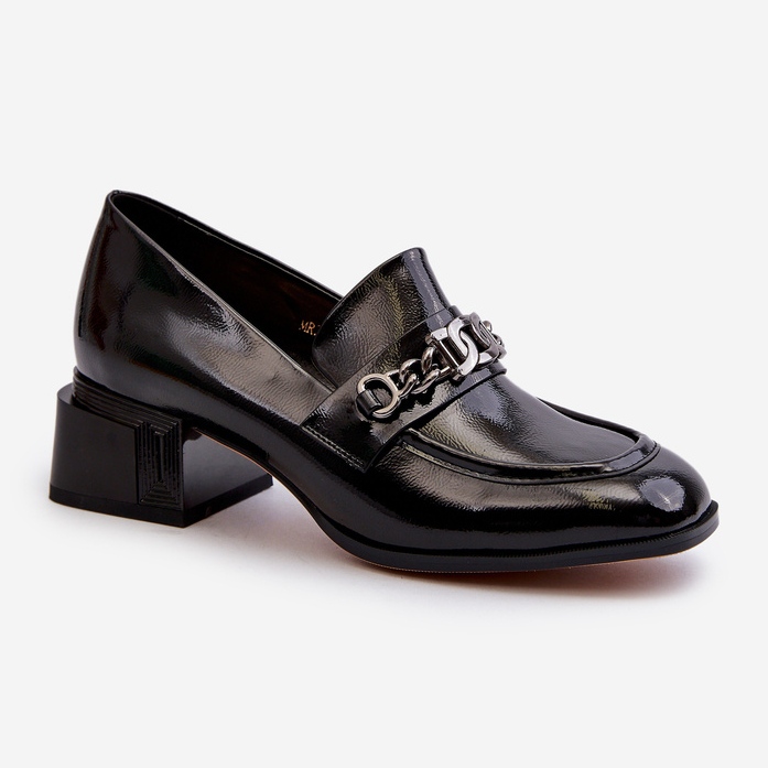 Bombas de couro envernizado preto S.Barski MR38-960 1