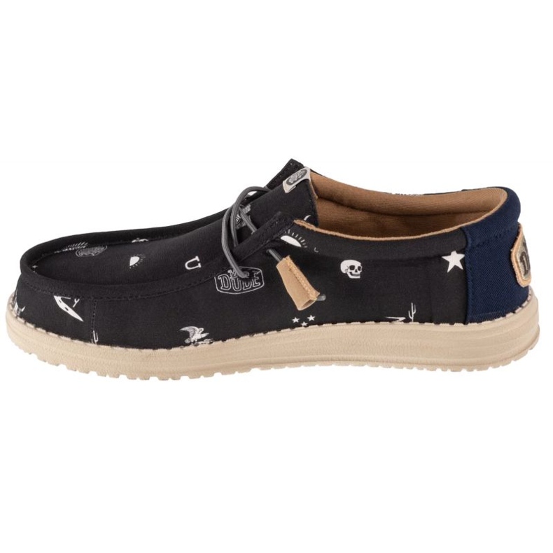 Hey Dude Ei cara Wally Stars N Skulls Print M 41284-001 sapatos preto 1