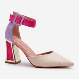 Sapatos de camurça com salto alto Lodho multicolorido 2