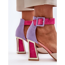 Sapatos de camurça com salto alto Lodho multicolorido 1
