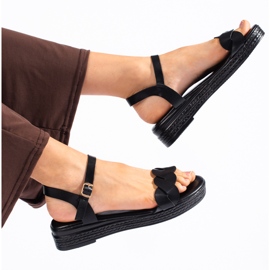 Sabrina Sandálias femininas pretas confortáveis preto 1