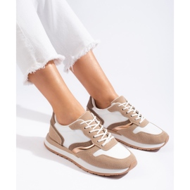 Calçados esportivos femininos bege 1