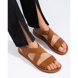 Sandálias camel femininas castanho 1