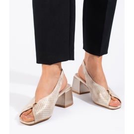 Goodin Elegantes sandálias douradas de salto alto dourado 2