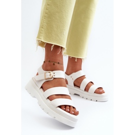 Sandálias femininas com sola maciça, Nicarda branca branco 2