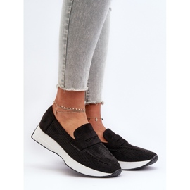 Mocassins femininos na plataforma Eco Suede Preto Inesqua 2