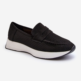 Mocassins femininos na plataforma Eco Suede Preto Inesqua 1