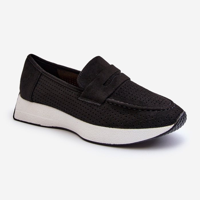 Mocassins femininos na plataforma Eco Suede Preto Inesqua 1