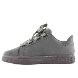 Tênis de cetim 16-535 Cadarços cinza 1