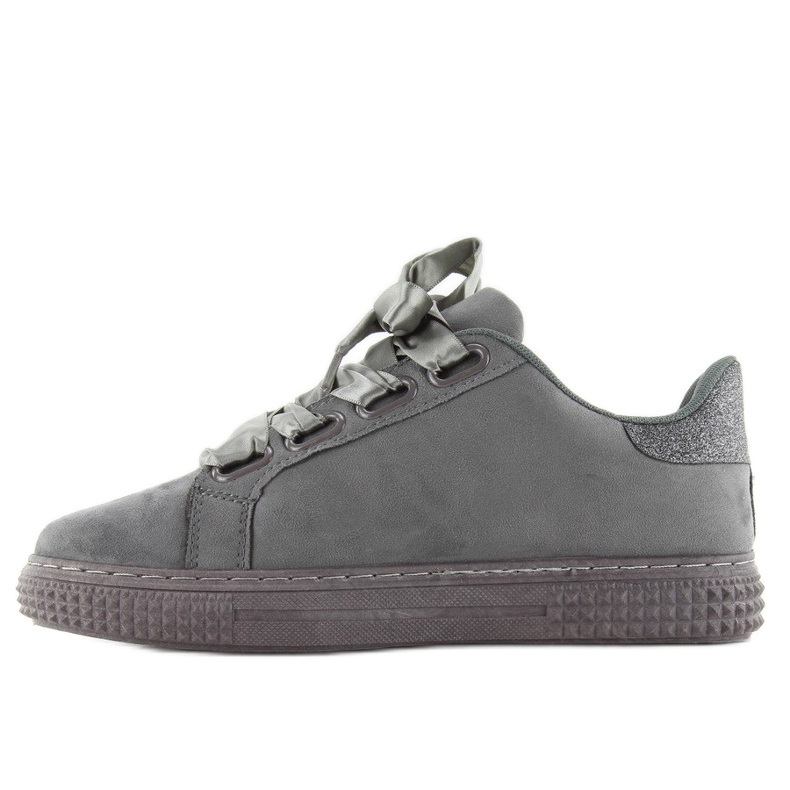 Tênis de cetim 16-535 Cadarços cinza 1