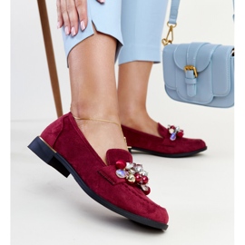 Mocassins Borgonha com decorações Dahera vermelho 1 Mocassins Borgonha com decorações Dahera vermelho 1