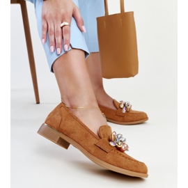 Mocassins marrons com decorações Dahera castanho 1