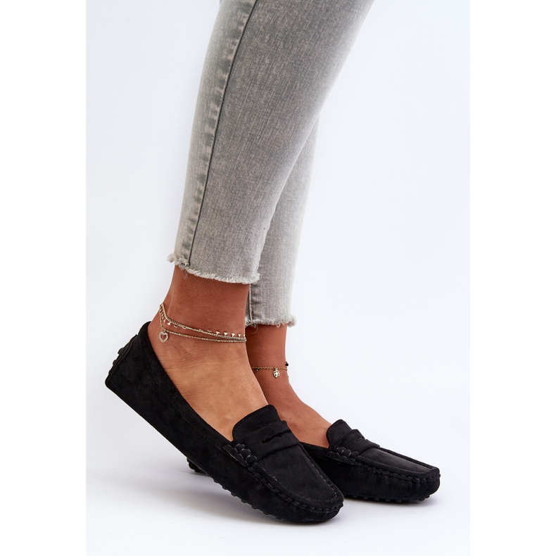 Mocassins femininos de camurça ecológica pretos Adelmarie 2