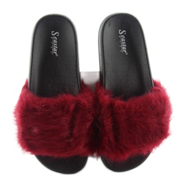 Chinelos com pelo dd69p vinho vermelho 2 Chinelos com pelo dd69p vinho vermelho 2