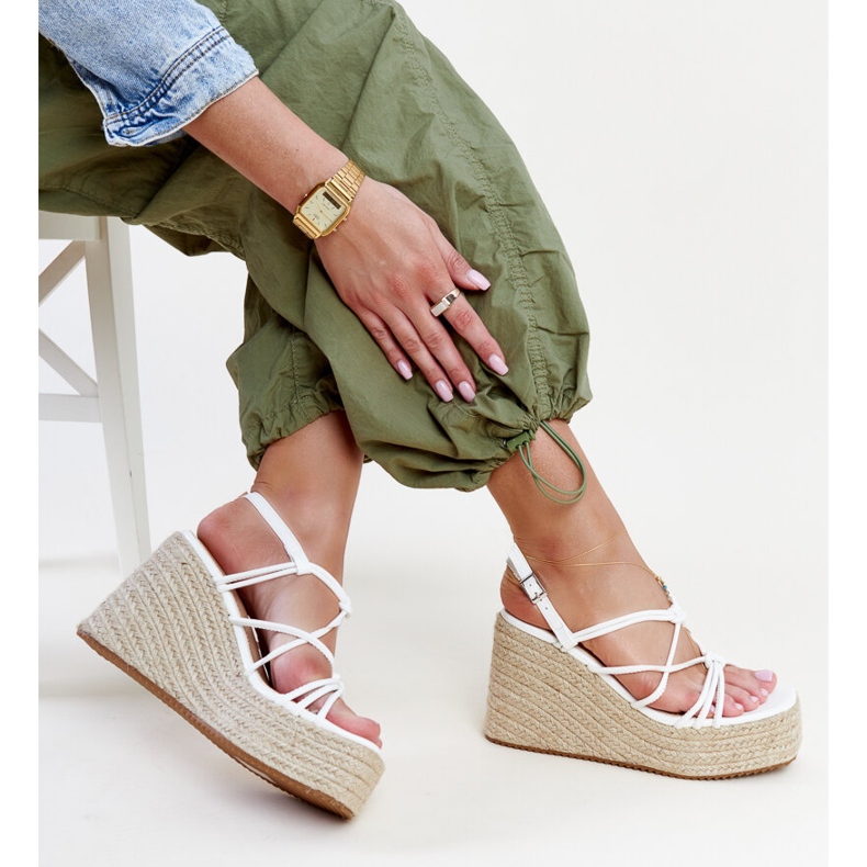 Sandálias de cunha brancas Mara branco 1