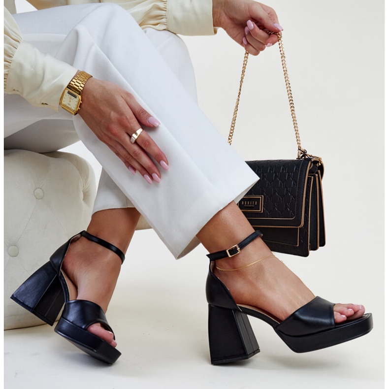 Sandálias Vesna pretas de salto alto preto 1