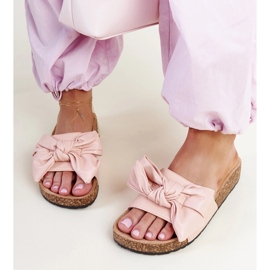 Chinelos rosa com sola de cortiça e laço Petresa 2