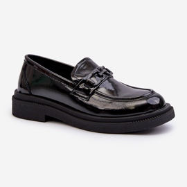 Mocassins femininos de couro envernizado preto Keelana preto 1
