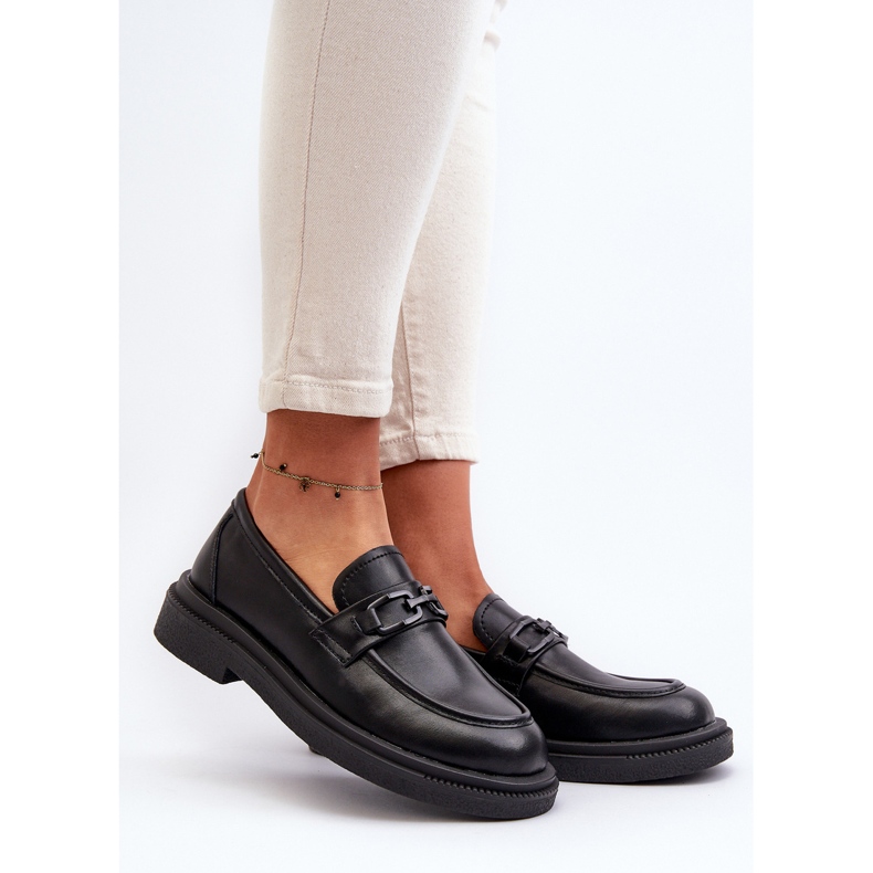 Mocassins femininos de couro preto Keelana 2