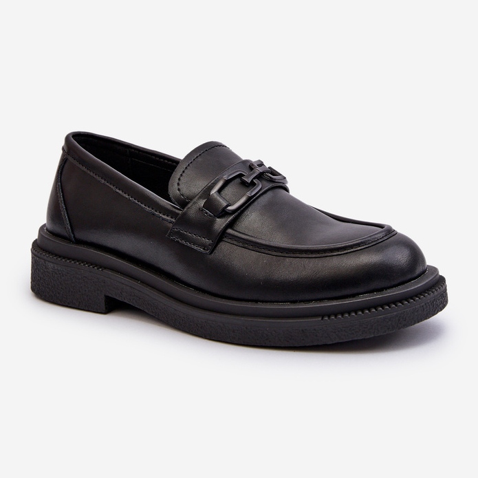 Mocassins femininos de couro preto Keelana 1