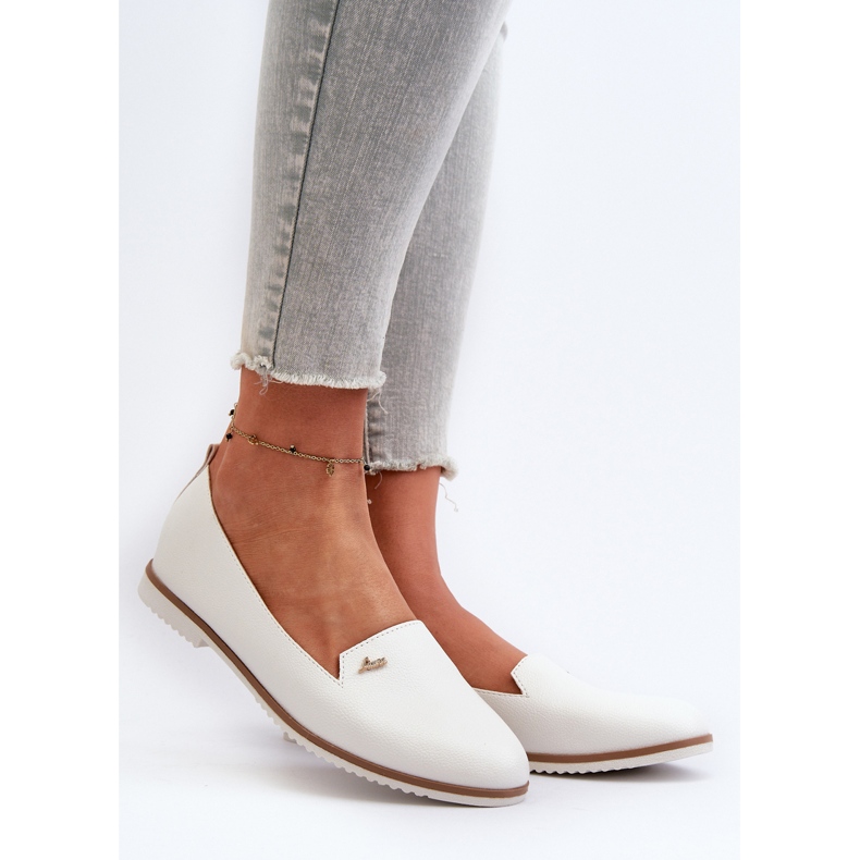 Mocassins planos femininos brancos Enzla 2