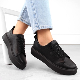 Calçados esportivos com plataforma preta Big Star NN274320 preto 1 Calçados esportivos com plataforma preta Big Star NN274320 preto 1