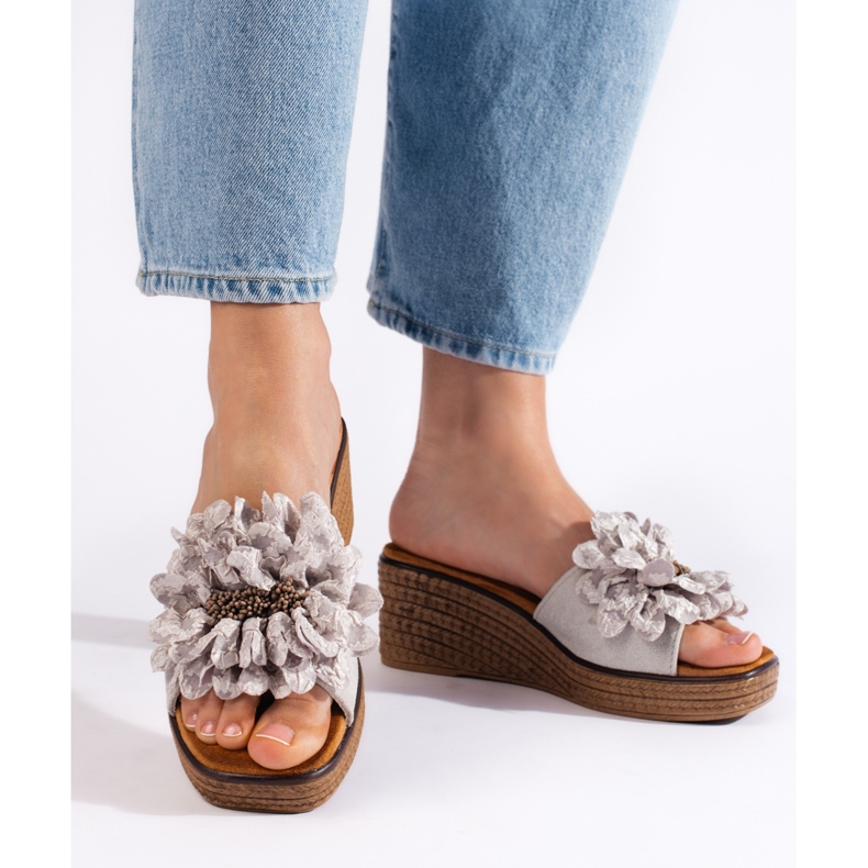 Mules de camurça cinza 2