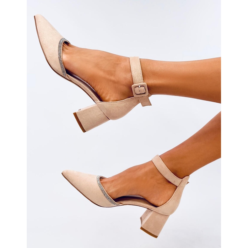 Bardini Sapatos de salto alto com tira no tornozelo Nude bege 1