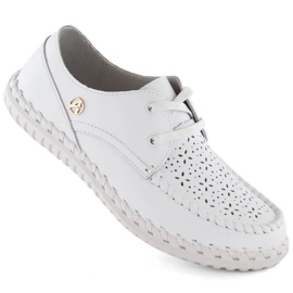 Sapatos de couro branco Artiker W HBH73 1