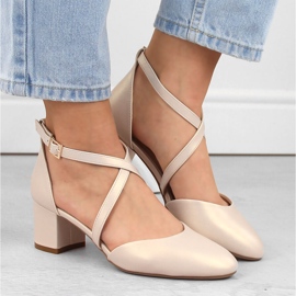 Sandálias de tiras de mulher bege pérola, Sergio Leone 1