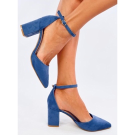 Sapatos Pozzi Denim Blue com tira no tornozelo azul 2 Sapatos Pozzi Denim Blue com tira no tornozelo azul 2