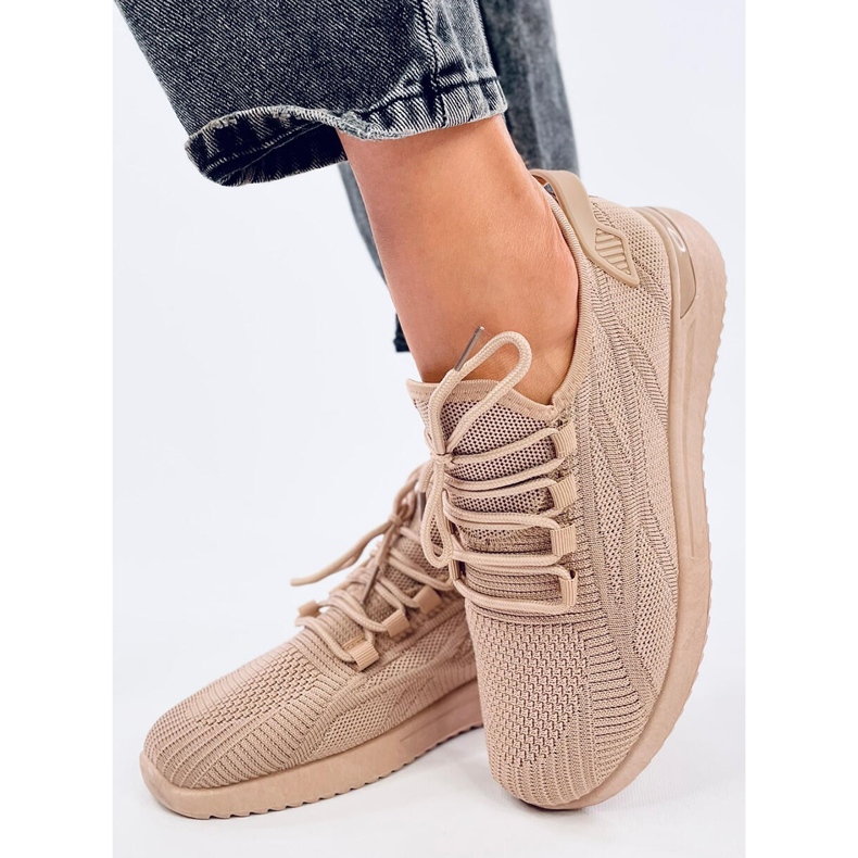 Calçado desportivo com meia Guelfi Khaki bege 2