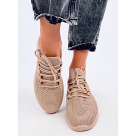 Calçado desportivo com meia Guelfi Khaki bege 1